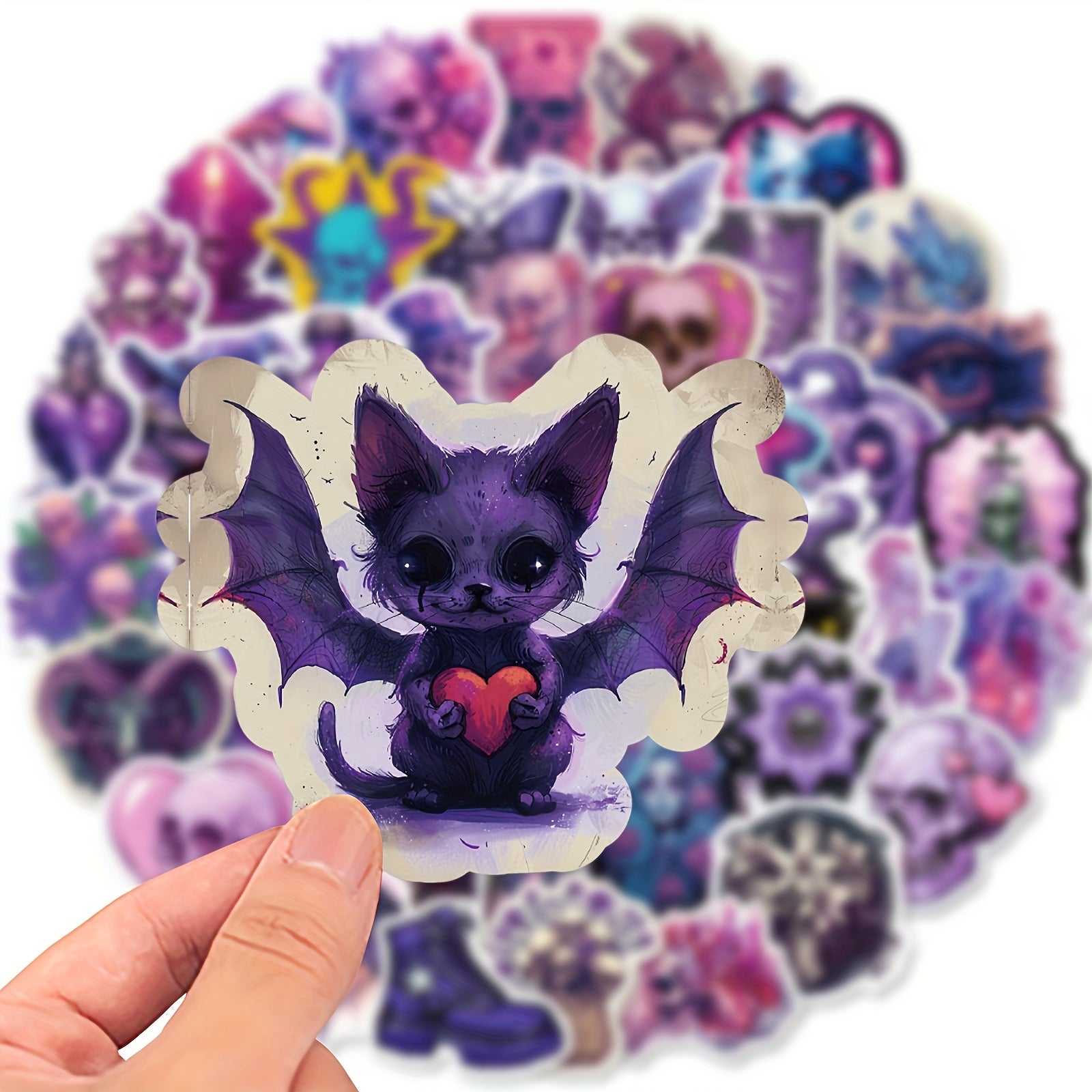 50pcs Cartoon Gothic Skull Graffiti Stickers for Decorations