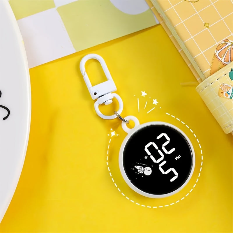 Kids LED Digital Pocket Watch with Date Display - Compact Electronic Clock