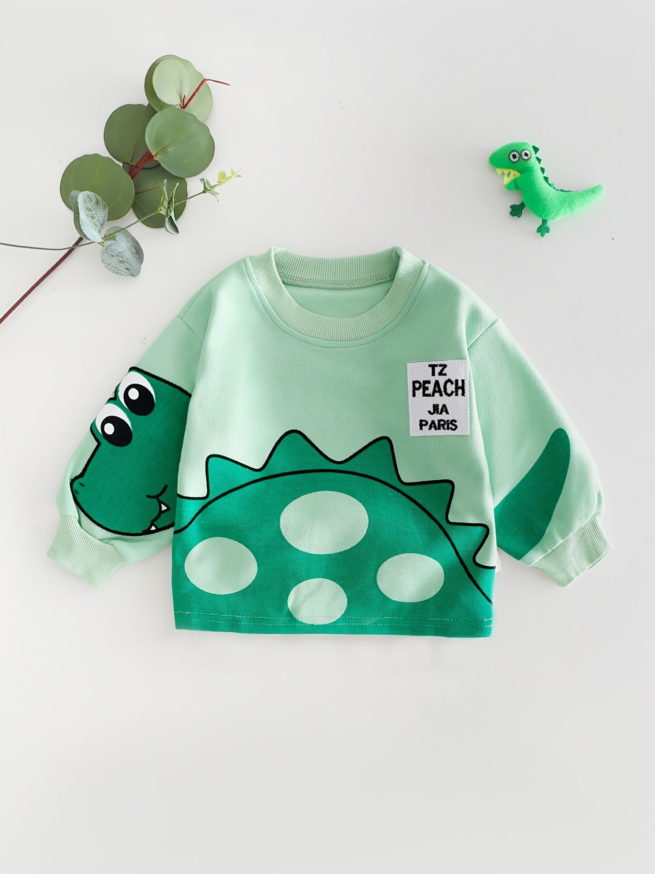 Baby Girls Dinosaur Graphic Pullover Sweatshirt Top