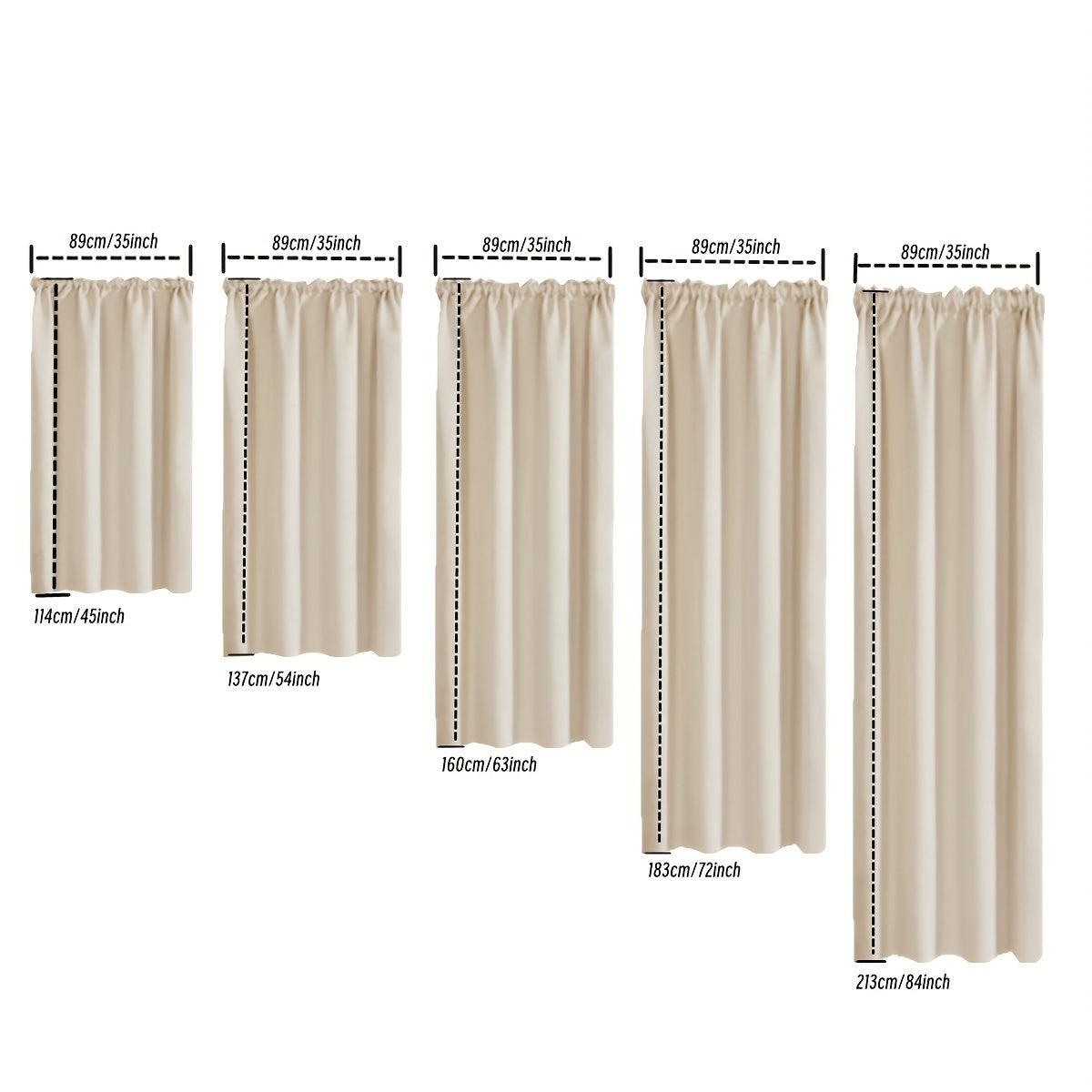 Heat & Sound Insulating Polyester Rod Pocket Curtain for Bedroom & Balcony