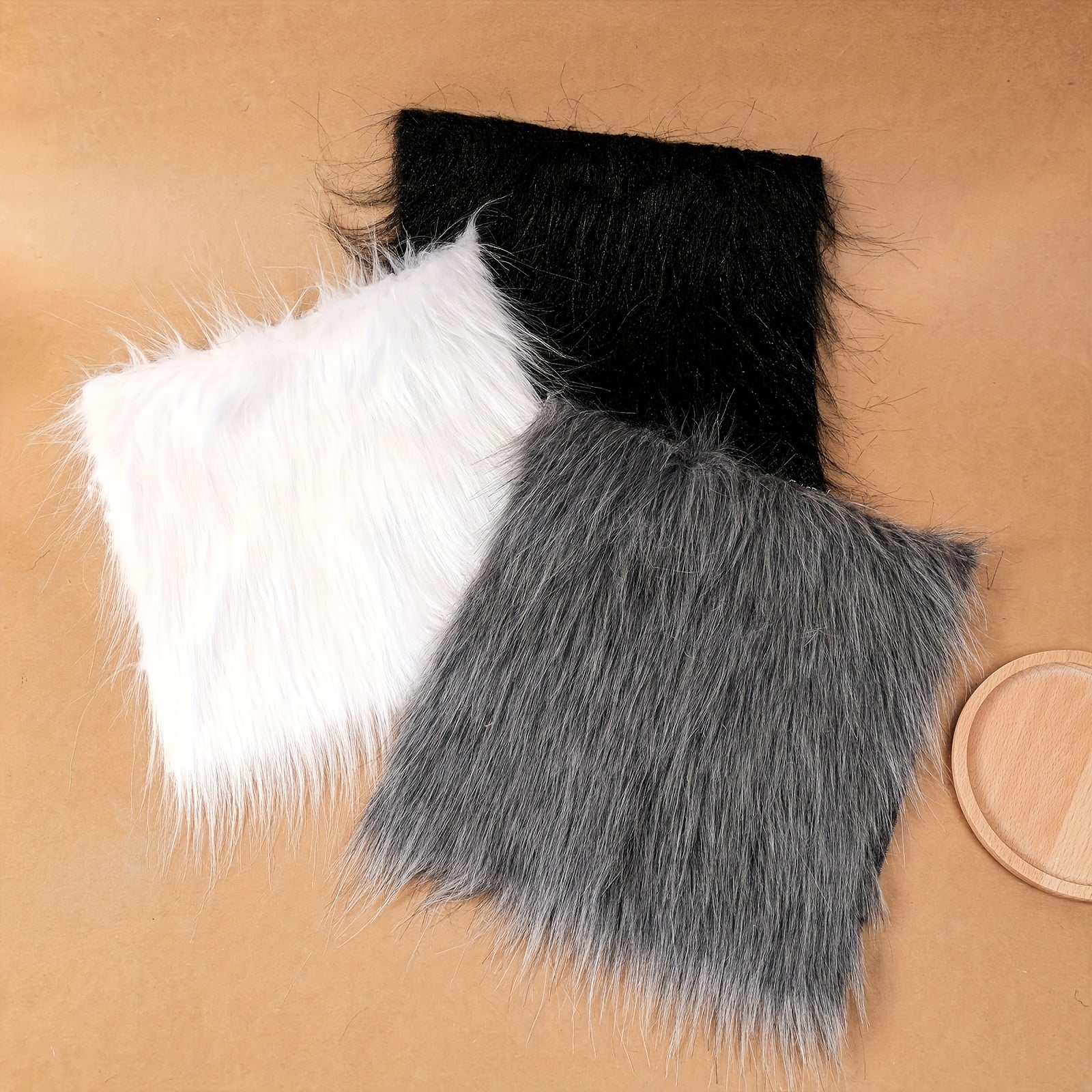 Artificial Fur Square Fabric Sewing Fabric Beard Hair Toy Doll DIY Cosplay