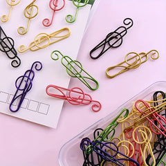 50pcs Musical Notes Metal Paper Clips for Office and School Supplies