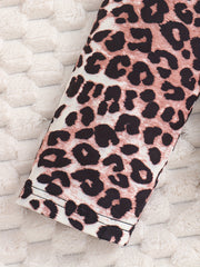 Toddler Girl's MINI GIRL Print Sweatshirt & Leopard Pattern Leggings Set