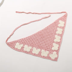 Butterfly Crochet Triangular Scarf Sweet Bandana Headband Hair Accessory