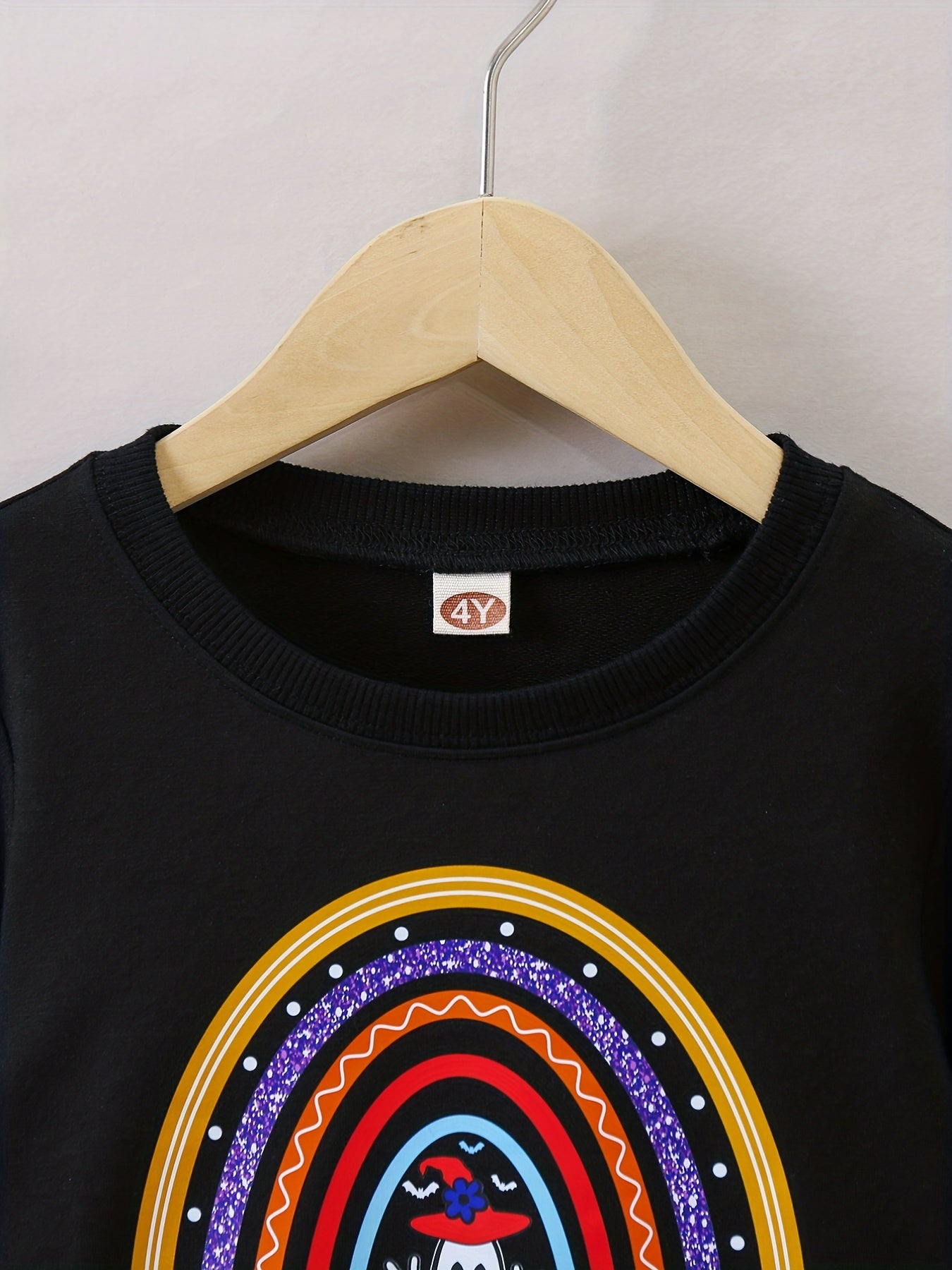 Girls' Halloween Rainbow Ghost Sweatshirt Pullovers