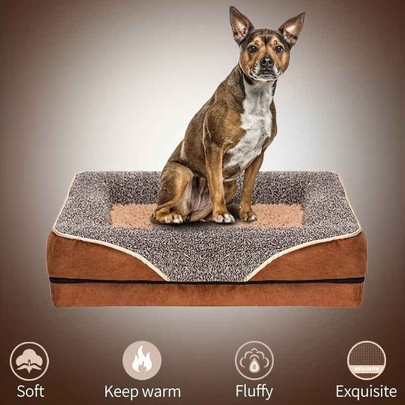 Large Dog Bed Waterproof Lining Non Skid Bottom Egg Foam Couch Bed