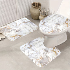 Waterproof Shower Curtain & Bathroom Rug Set with 12 Hooks