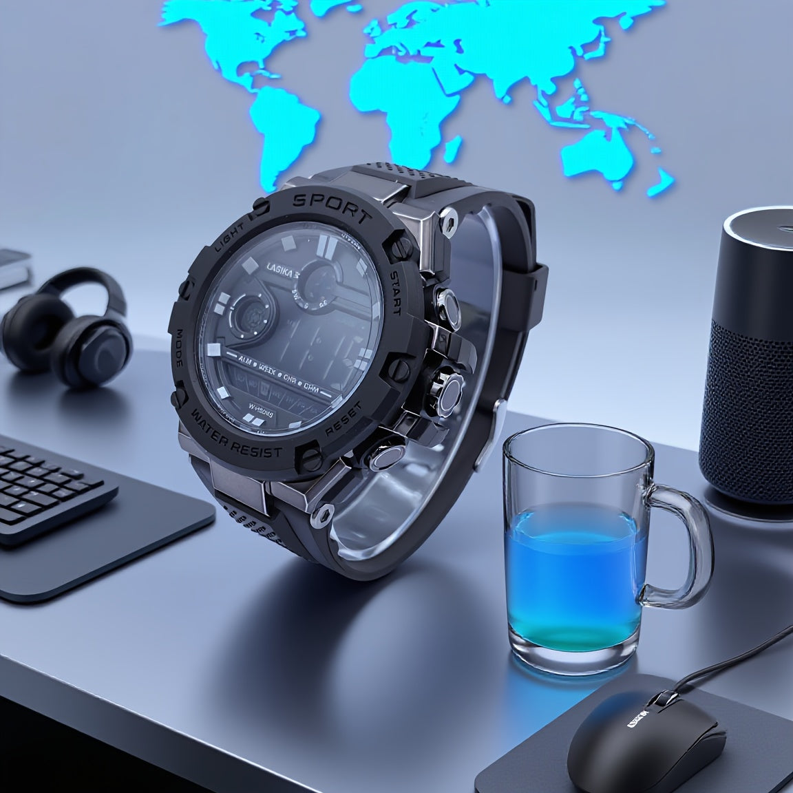 Boys' Timer Alarm Sports Watch Camouflage Design