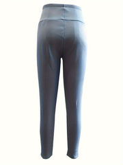  Sports Leggings Women's Plus Letter Print Fleece Lined Wide Waistband