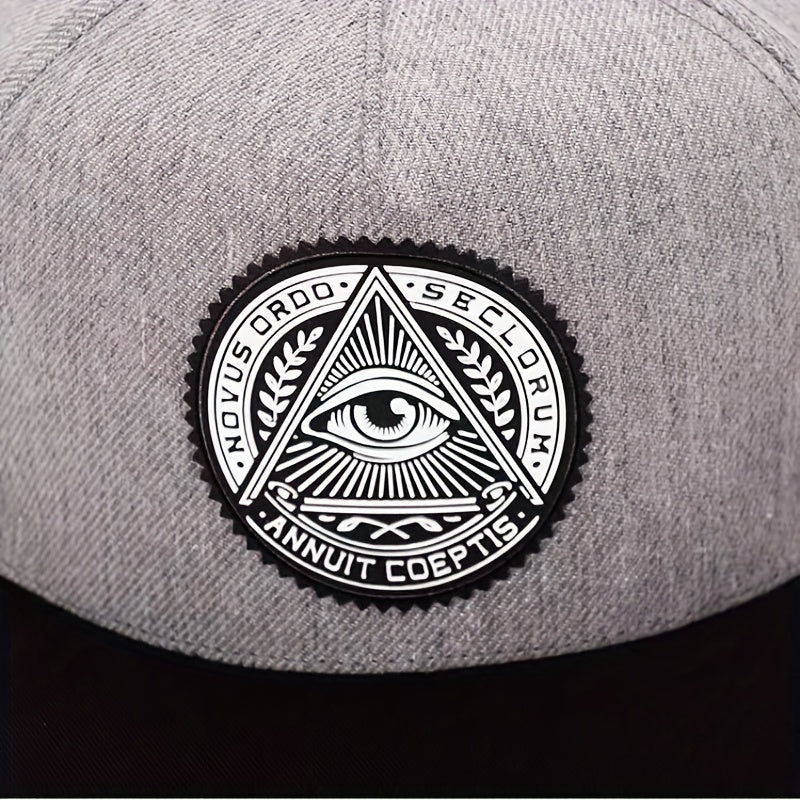 Men's Flat Brim Baseball Cap With Letter Embroidery