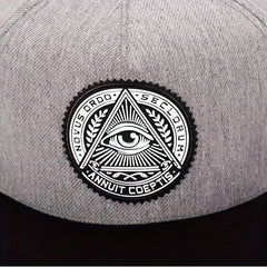 Men's Flat Brim Baseball Cap With Letter Embroidery