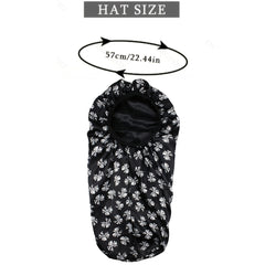 Flower Print Satin Bonnet Silk Sleep Cap for Women