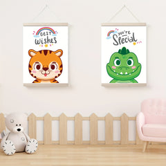 4pcs Animal-themed Nursery Wall Art Print - Cute Baby Room Decor