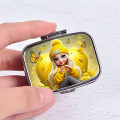 Love Girl Pill Case 2 Compartment Medicine Box Vitamin Pill Organizer