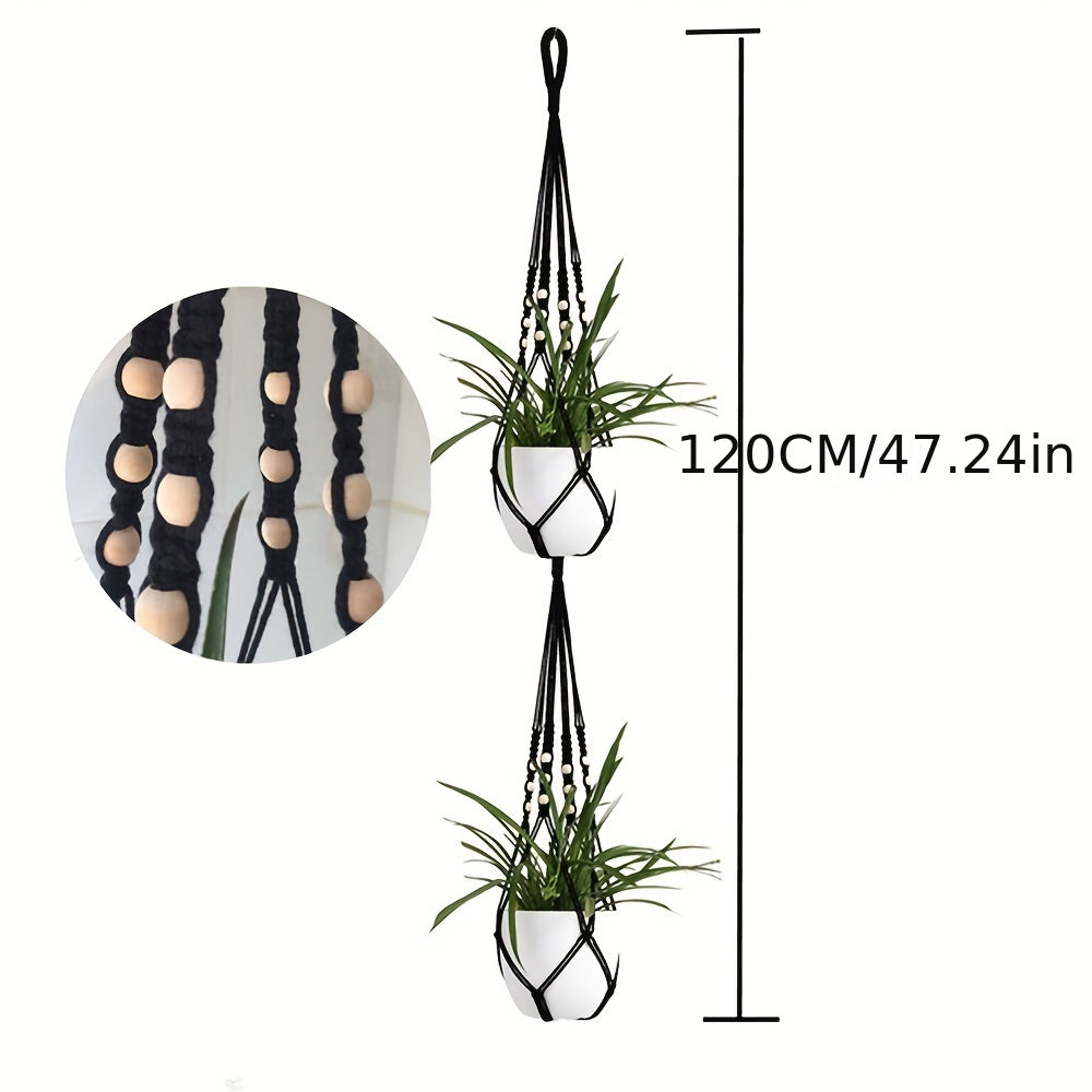 2-Tier Macrame Plant Hangers for Indoor Plants
