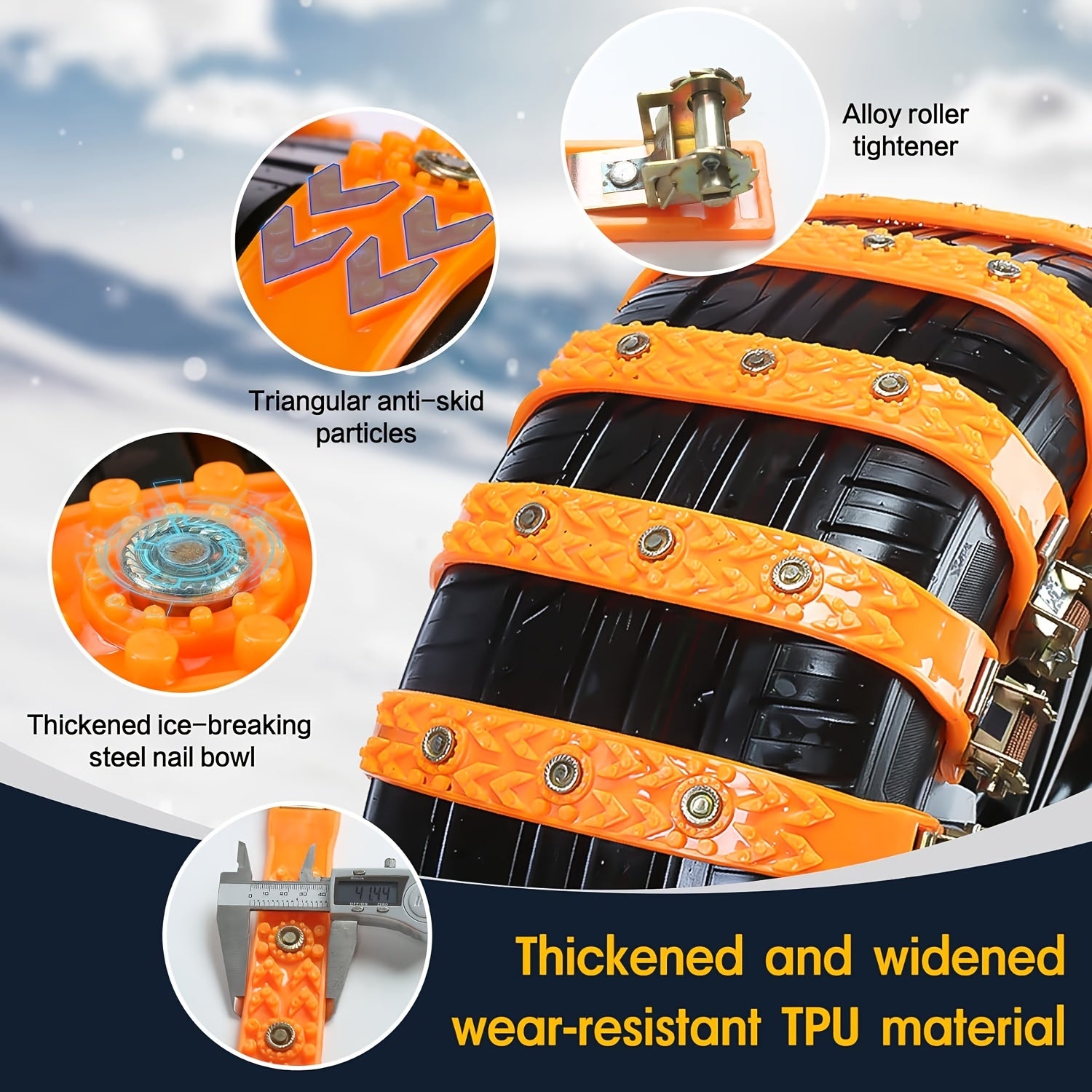 Car Tire Chains TPU Anti Skid Snow Chains Off Road Safety Driving Tire Chain