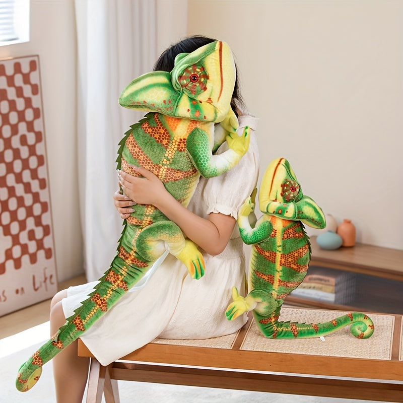 Soft Cuddly Chameleon Plush Toy Realistic Lizard Stuffed Animal