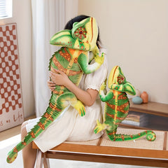 Soft Cuddly Chameleon Plush Toy Realistic Lizard Stuffed Animal