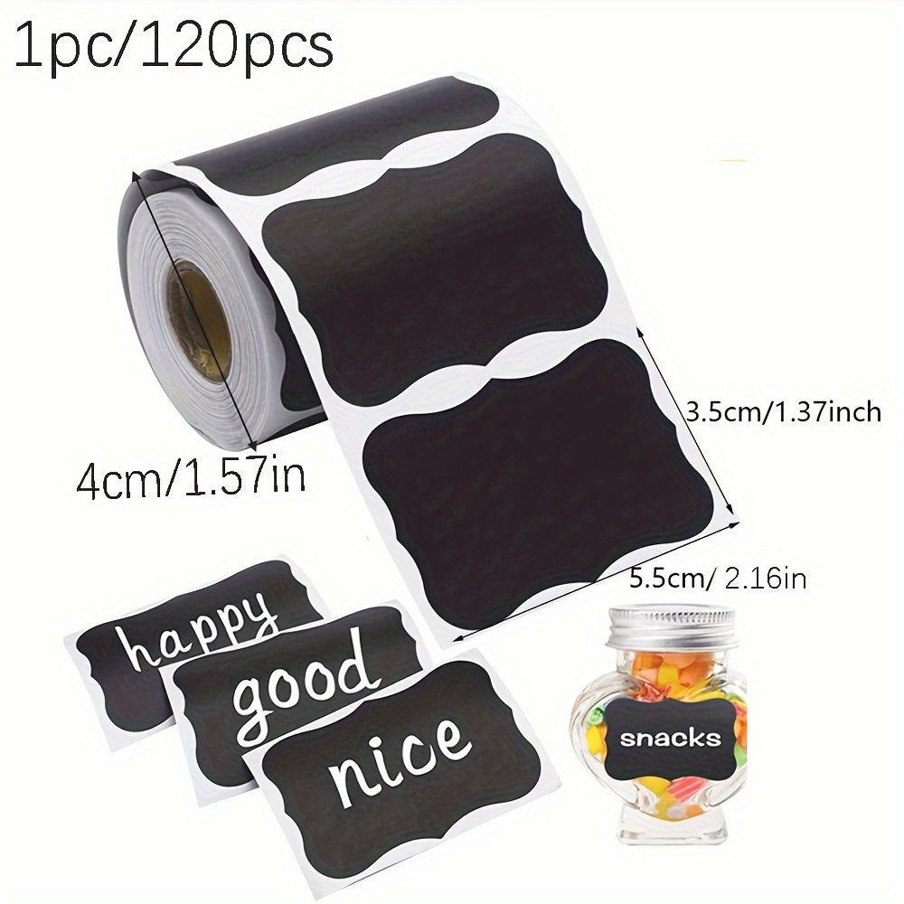 120pcs Roll Removable Blackboard Sticker Self-adhesive Label Water-resistant