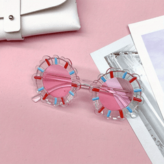 Vintage Flower Frame Sunglasses UV Protection Girls Accessories