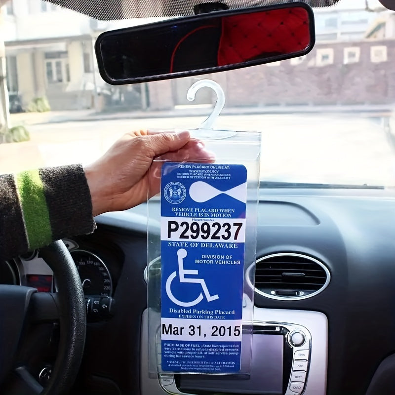Disability Slogan Sign Hook Bag PVC Transparent Storage Bag