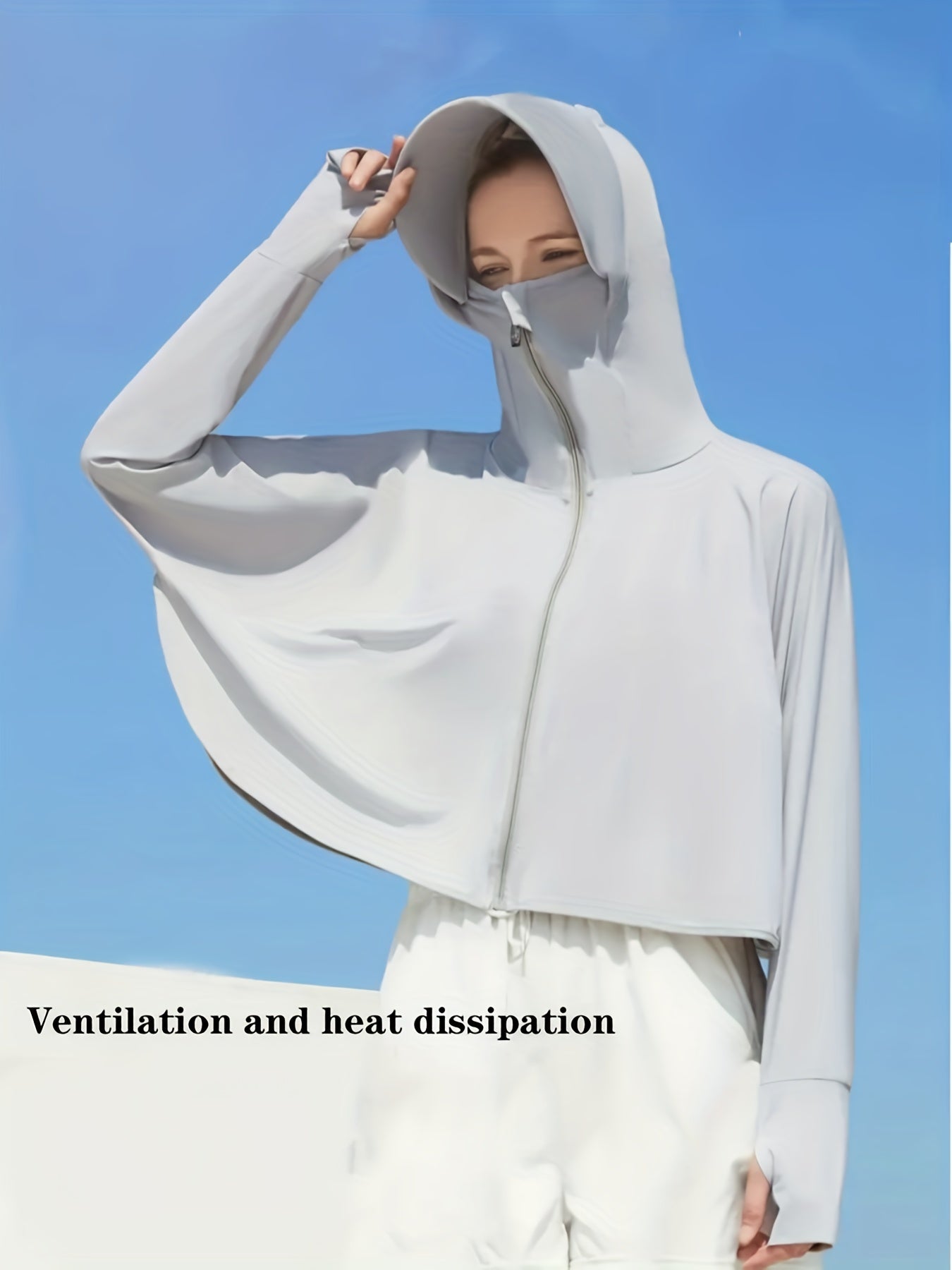 Sunscreen Shawl Hoodie One Piece Long Sleeve Jacket