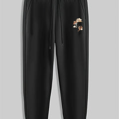 Mountain Print Men's Drawstring Sweatpants for Spring Autumn