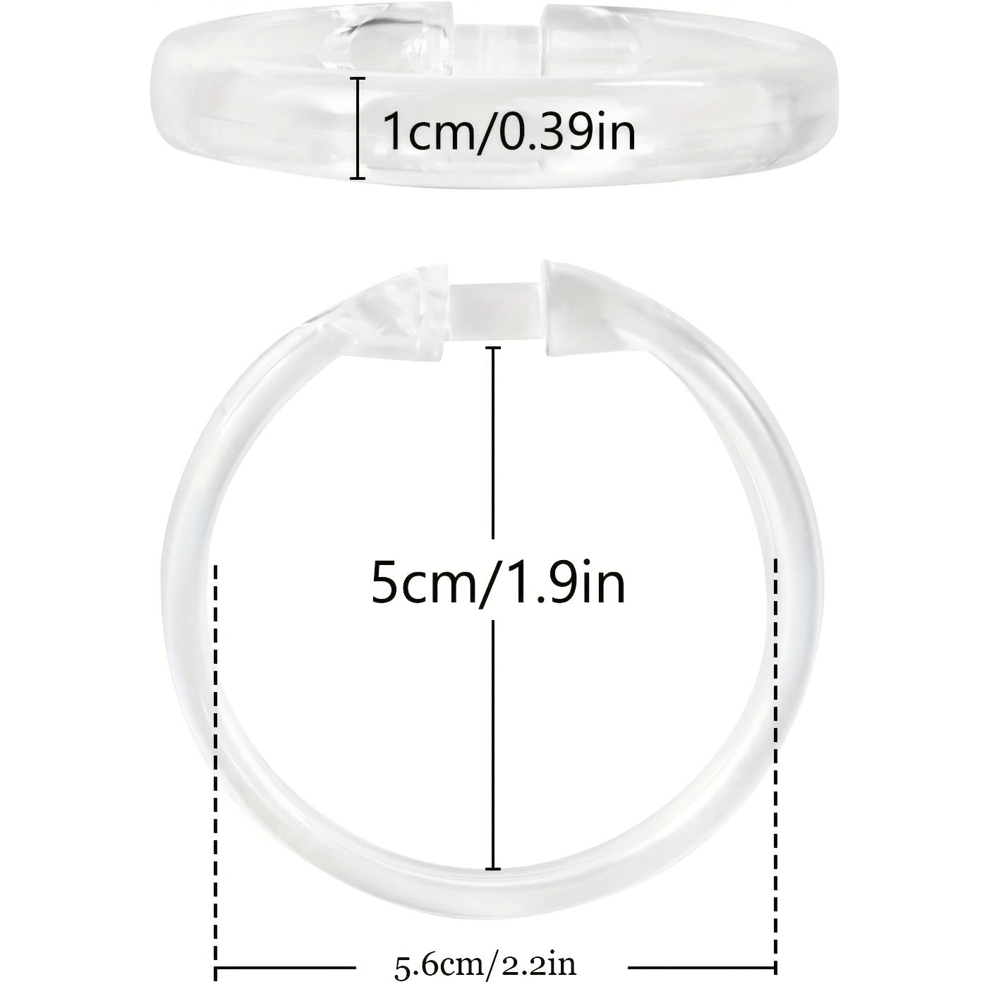 12pcs Plastic Shower Curtain Hooks Transparent Easy Install Bathroom Accessories