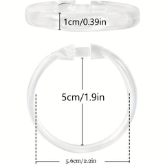 12pcs Plastic Shower Curtain Hooks Transparent Easy Install Bathroom Accessories