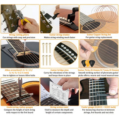 51pcs Guitar Care Kit: Tools for Guitar Setup Maintenance & Repair