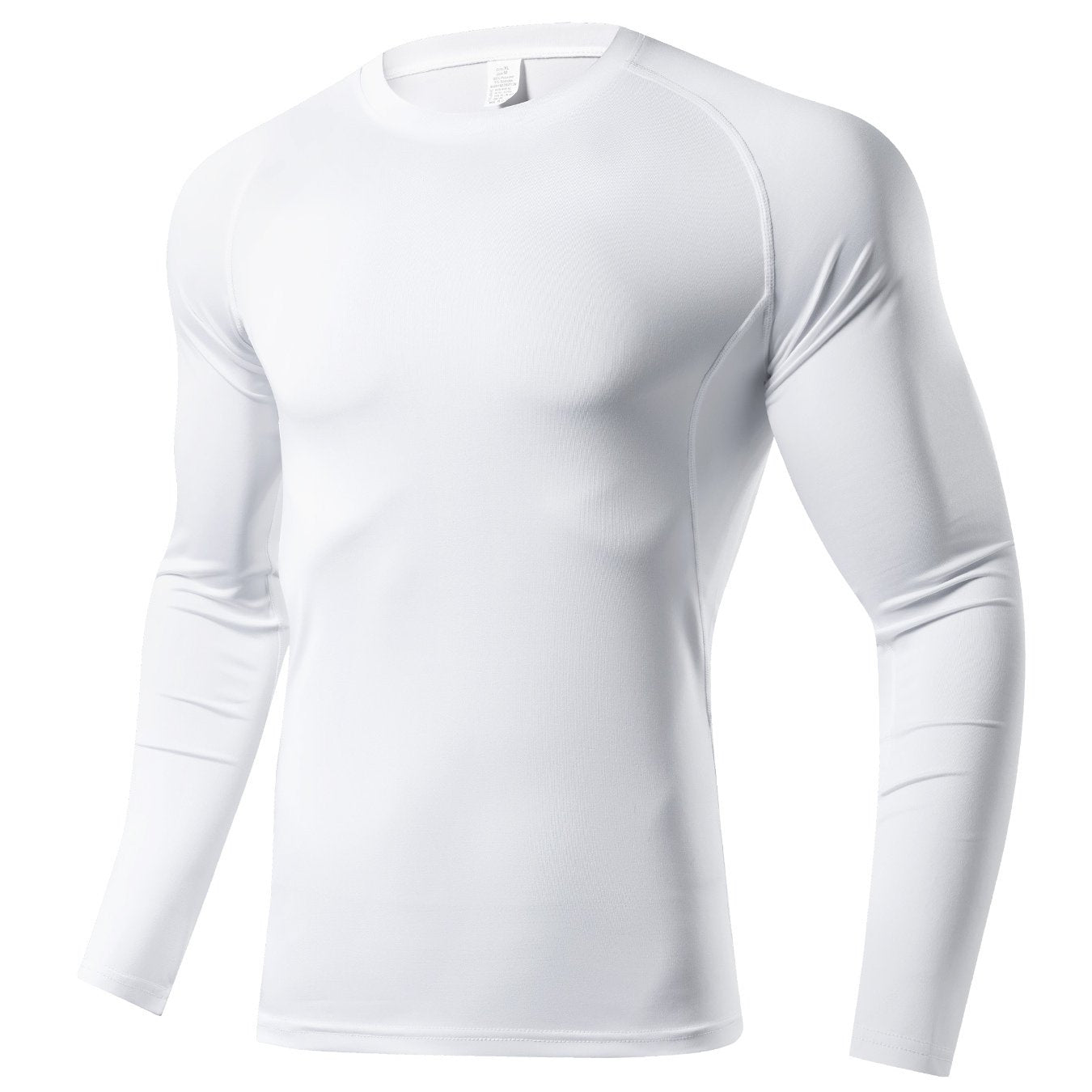 Men's Solid Workout Shirt Active High Stretch Compression Moisture Wicking