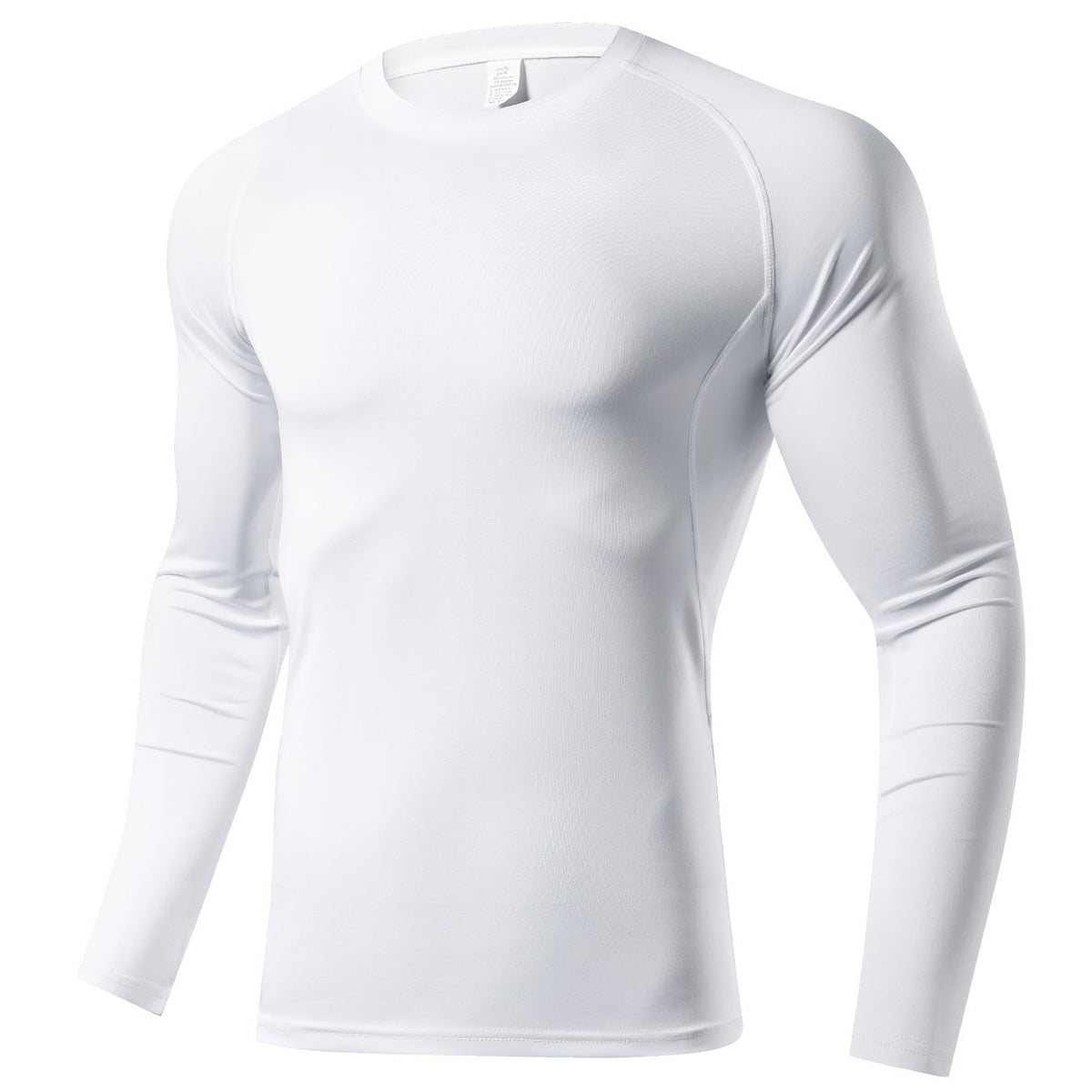 Men's Solid Workout Shirt Active High Stretch Compression Moisture Wicking