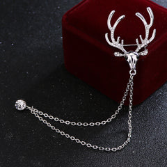 Men's Elk Brooch Tassel Chain for Shirt Suit