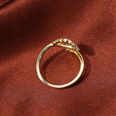 Copper Zircon Enamel Dripping Oil Evil Eye Tail Ring Women's Jewelry