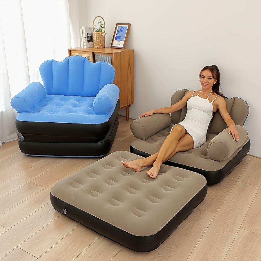 Inflatable Sofa Lounge Chair 5-in-1 Office/Home Rest Folding Sofa Bed