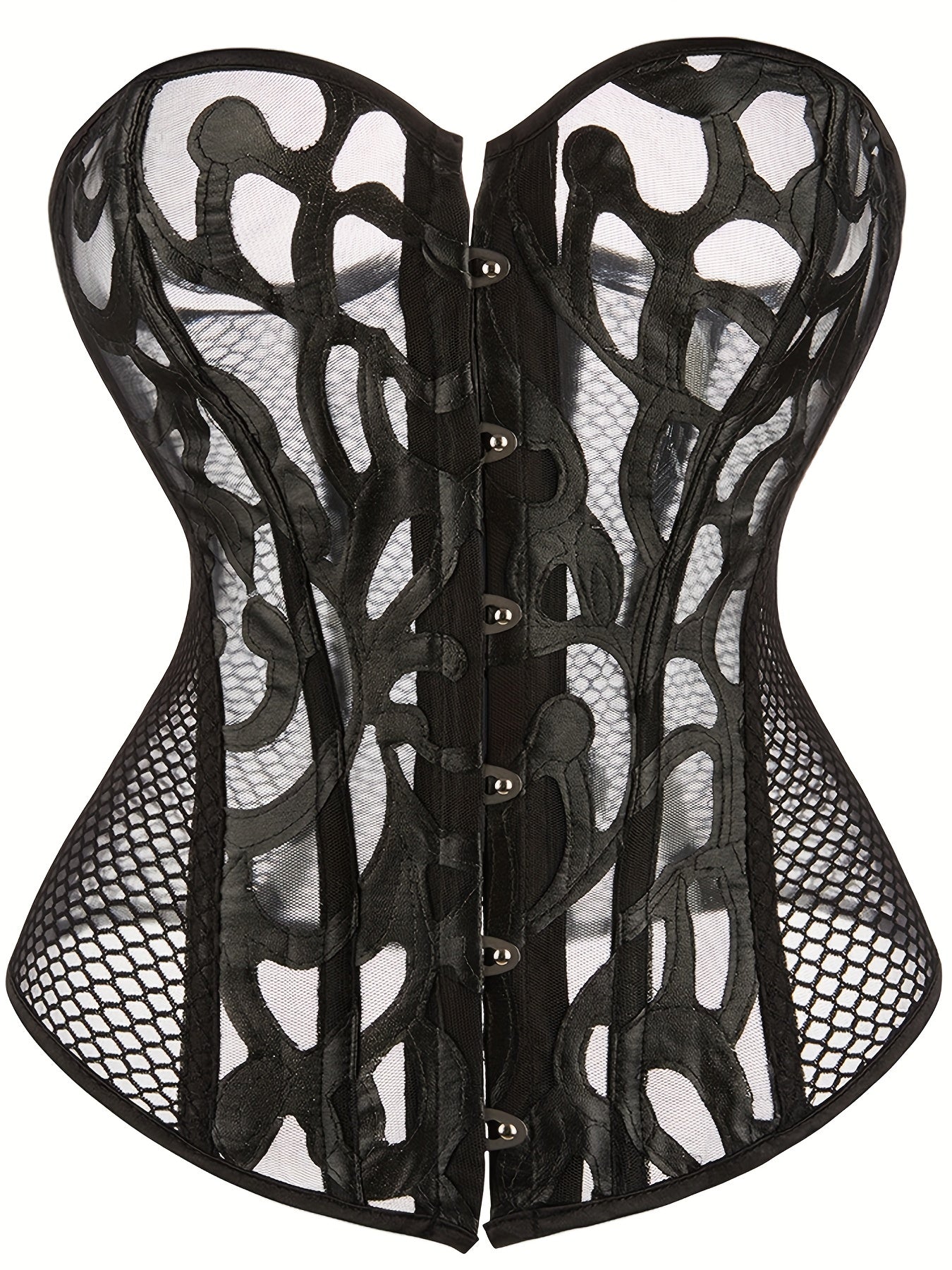 Fishnet Strapless Corset Bustier Body Shaper Women's Lingerie