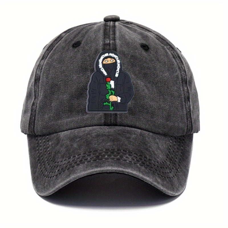 Cartoon Retro Letter Embroidered Sunscreen Baseball Cap