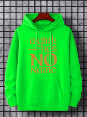 Men's Letter Print Hoodie Casual Stretch Hooded Sweatshirt