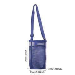 Mesh Bottle Carrier Bag Adjustable Shoulder Strap