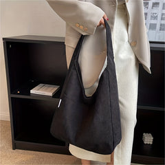 Corduroy Shoulder Tote Bag for School & Work
