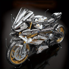 Platinum Motorcycle Building Blocks Model Easy Assembly Perfect Gift