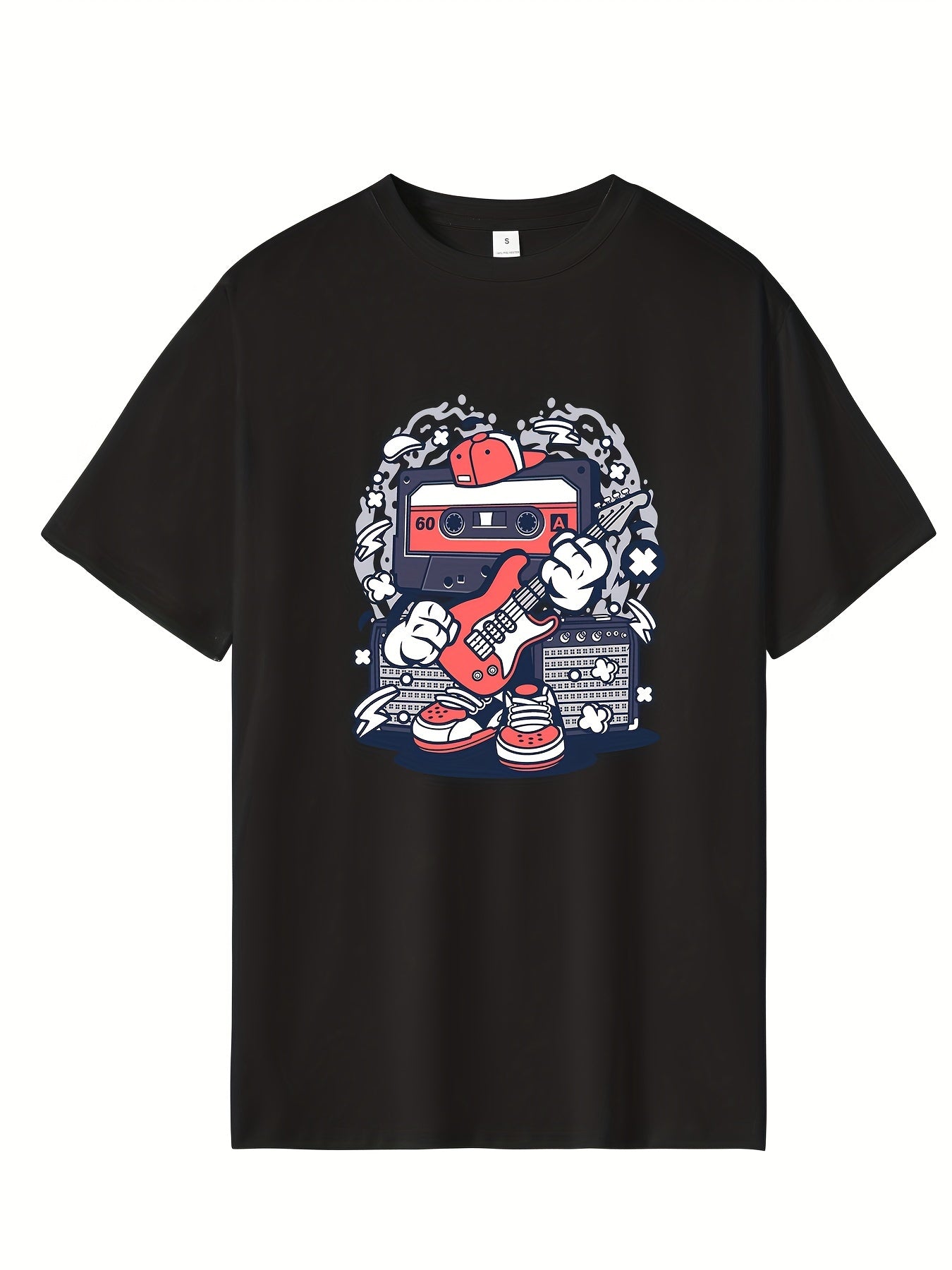 Men's Carrot Print T-shirt Active Casual Crew Neck Tee