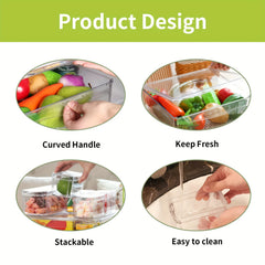 10pcs Fridge Organizer Bins with Lids BPA Plastic Pantry Storage