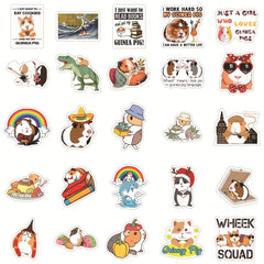 50 PCS Guinea Pig Doodle Stickers for Laptop Phone Skateboard