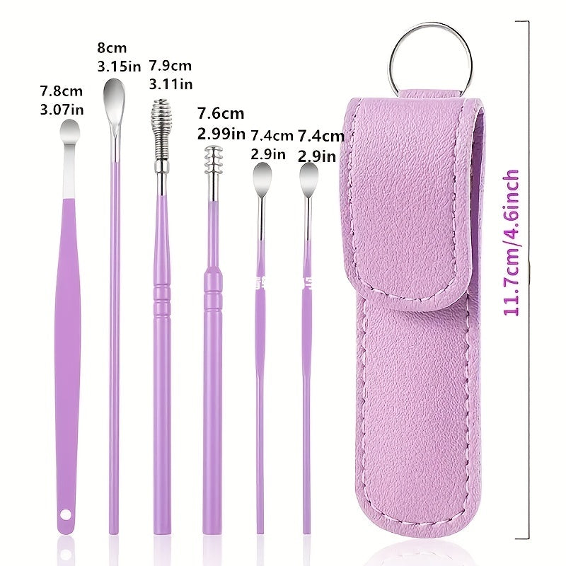 Stainless Steel Ear Pick Set Ear Wax Removal Kit with Portable Bag