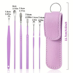 Stainless Steel Ear Pick Set Ear Wax Removal Kit with Portable Bag
