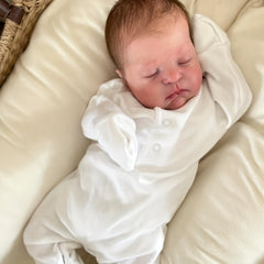 19" Simulation Reborn Doll Sleeping Baby Soft Cloth Body Implanted Hair