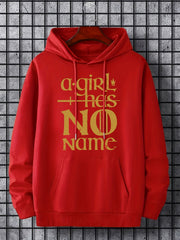 Men's Letter Print Hoodie Casual Stretch Hooded Sweatshirt