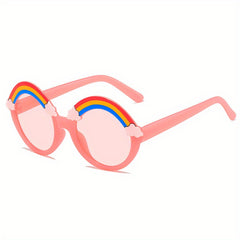 Rainbow Round Frame Sunglasses for Kids Party Outdoor Travel