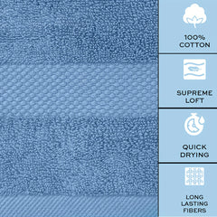 2pcs Solid Cotton Hand Towels Set - Soft & Absorbent - Bathroom Gym Spa Supplies